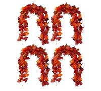 Lnhgh - Guirnalda de hojas de otoño exterior, 4 piezas, guirnalda decorativa otoñal, realista, decoración estacional, resistente a las inclemencias del tiempo, estilo vintage para puerta de entrada