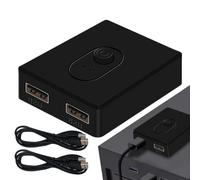 Lnhgh Interruptor de impresora de ordenador, conmutador USB, controlador | bidireccional, interruptor de impresora para escáner de impresora de teclado y ratón de PC, interruptor selector 2 en 1