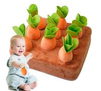 Lnhgh Juego de cosecha de zanahorias Montessori, Juguete para perro de enriquecimiento de zanahorias - Juguetes de rompecabezas para perros de peluche de alimentación lenta de peluche | Felpa vegetal