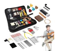 Lnhgh Kits de herramientas de configuración de guitarra, kit de herramientas de guitarra eléctrica | 72x Herramientas completas de configuración y reparación con bolsa de transporte - Suministros de