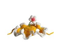 Lnhgh Lindos Sombreros de Punto para Mascotas, Sombrero de Gato de Flores - Gorro para Mascotas Tejido de Lana de diseño Ligero,Sombrero Divertido Tejido de Lana para Animales pequeños, Lindo Gatito,