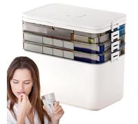 Lnhgh Medicine Storage Box, Medicine Organizer Box, Maletín de pastillas de viaje con asa, organizador de medicina transparente multiusos, caja de almacenamiento con múltiples capas para el hogar