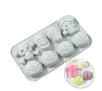Lnhgh Molde para hornear de Halloween, molde de silicona para hornear | Moldes de caramelo de silicona de 8 rejillas en forma de cráneo - Moldes artesanales multifuncionales de alimenticio
