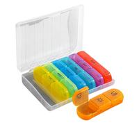 Lnhgh Organizador de Pastillas Semanal | Organizador de Pastillas 3 Veces al Día | Estuche Hermético para Suplementos Mañana Noche Ancianos Hombres Niños Trabajo Coche Bolso