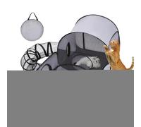 Lnhgh Recinto exterior para gatos - Zona de juegos cerrada para exteriores con estructura plegable, con juegos interactivos para cachorros y , apto para actividades interiores y
