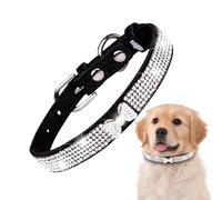 Lnhgh Rhinestone | Collar para mascotas de diamantes de imitación de microfibra para collares de gato niña - Collar de fantasía ajustable para perro, collar para perro femenino suave, collar para