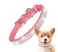 Lnhgh Rhinestone | Collar para mascotas de diamantes de imitación de microfibra para collares de gato niña - Collar de fantasía ajustable para perro, collar para perro femenino suave, collar para