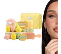 Lnhgh Set de herramientas de maquillaje completas | 24 piezas aplicadores de esponja para maquillaje, estuche de viaje elegante y portátil para organización, para mujeres, madres, esposas y