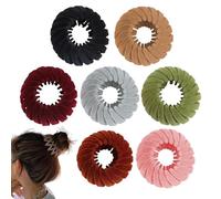 Lnhgh Soporte para moños para el pelo, 7 pinzas para coletas, coletas y gomas para el pelo, para hacer moños, hacer moños extensibles
