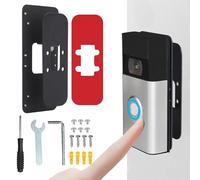 Lnhgh Soporte para timbre de puerta antirrobo, vídeo de montaña, adhesivo ajustable, soporte para timbre de puerta, anillo sin taladro, estable