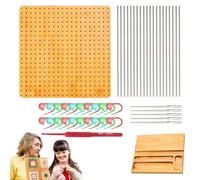 Lnhgh Tablero de soporte de ganchillo, tabla de bloqueo cuadrado de gancho | Panel de bloqueo cuadrado de 9.25 x 9.25 pulgadas - Alfombrilla de bloqueo cuadrada de madera, kit de bloqueo grande y