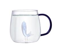 Lnhgh Tazas de Vidrio,Taza de té con Figura de Dibujos Animados en - Figura Linda Dentro de Vidrio Transparente, Figura de Dibujos Animados Que Ahorra Espacio, Taza de té para Cerveza, Vino, Agua y