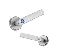 LNHHG Manija de Cerradura de Puerta Inteligente con Tarjeta de Llave de Huella Digital, Cerradura electrónica de Entrada con Teclado(Bianco)