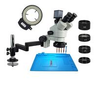 LNHHG Microscopio, 38MP 90x Soporte Giratorio Soldadura estéreo trinocular Cámara Digital USB 144 LED LED for reparación de teléfonos móviles(38MP White 144 LED)