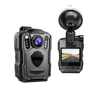 LNHHG Mini cámara Corporal con vídeo Cámara Corporal de policía M5, grabadora GPS, 1440P, cámara montada en el Cuerpo, 128G, visión Nocturna, IP67, cámara Corporal con batería de 4200mAh(64GB)