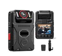 LNHHG Mini cámara Corporal con vídeo Cámara montada en el Cuerpo M7 Pro 4K, GPS, grabadora de vídeo de 128GB, cámara giratoria de 180°, batería de 4000mAh for 15 Horas de grabación, Bodycam
