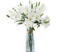 LNHOMY - Ramo de Flores Artificiales de látex con 3 Cabezas para decoración de Bodas, Fiestas, decoración del hogar, 6 Unidades