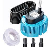 Lnicez Bomba de Agua Sumergible 75W 3000 L/H - Altura Máxima de Elevación 3,2 m - Con Manguera de 5m y 3 Adaptadores - Para Agua Residual (Azul)