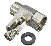 LNIEGE Adaptador de Agua de ósmosis inversa de Plata tee unión RO RSS 1/2" a 1/4" Válvula de Bola de Grifo