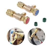 LNIMIKIY Válvula de seguridad 2 unidades. No hay fugas carga, relleno, refrigerante, acoplamiento rápido, conector aire acondicionado, adaptador intercambio, fácil usar, control del vehículo sellado.