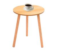 LNINNERY Mesa auxiliar, mesa de centro redonda, mesa de salón, pequeña mesa para salón, habitación juvenil, como mesita de noche, taburete de flores, mesa de sofá, 40 x 52 cm (color nogal)