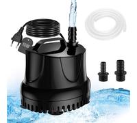 Lniz Bomba de Agua 15 W 800 L/H Bomba de Acuario Ultra silenciosa con 1,5 m Cable, Manguera de 1 m, 2 boquillas para Bomba de Agua Sumergible para Fuentes, Jardines, bañeras, estanques