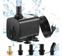Lniz - Bomba de agua (30 W, 2500 L/H, bomba de acuario ultra silenciosa, bomba de estanque, con 1,9 m, cable de 5 boquillas para bomba de agua sumergible para fuentes, jardines, cultivo hidropónico,