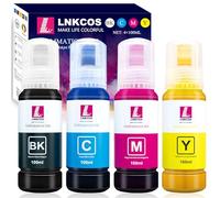 LNKCOS Tinta de sublimación de 400 ml para Epson EcoTank ET-2400 ET-2720 ET-2800 ET-2803 ET-2760 ET-2820 ET-2840 ET-2850 ET-3760 ET-4700 ET-4760 ET-155 000 F 170 (autocompleto/libre de ICC)