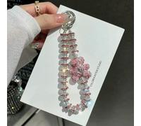 LNKUGN Catena per telefono cellulare con Orsetto D'Amore tempestato di diamanti, Catena Corta per telefono portatile da polso Femminile, Catena con Diamante scintillante