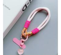 LNKUGN Cinturino universale intrecciato per cellulare con cordino a Forma di Stella dei cartoni animati, con anello a Catena e Toppa, cinturino da polso per cellulare