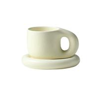 LNKUGN Taza de cerámica con asa Gruesa y diseño de Salpicaduras de Tinta de 400 ml, Plato Ovalado Creativo, Taza Personalizada, platillo para café, té, Leche y Pastel.