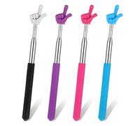 Lnngub 4 punteros extensibles de acero inoxidable para niños, con forma de dedo colorido, puntero telescópico para profesores, para enseñanza, presentaciones, conferencias, lecturas