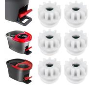 Lnngub 6 piezas de repuesto de plástico Spin Mop cubo cubo de embrague engranaje piñón repuesto 2,5 cm Spin Gear Gear repuesto para O-Cedar/para Vileda Easywring RinseClean (blanco)