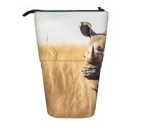 LNNIUK Animal Rhino1 Print - Estuche telescópico para lápices, soporte para bolígrafos, organizador retráctil de pie, bolsa de oficina