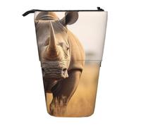 LNNIUK Animal Rhino2 Print - Estuche telescópico para lápices, soporte para bolígrafos, organizador retráctil de pie, bolsa de oficina