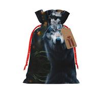 LNNIUK Blue Eyes Wolf1 - Bolsa de lino de arpillera con estampado de ojos de lobo, bolsa de regalo para regalos de Navidad, talla M