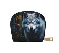 LNNIUK Blue Eyes Wolf1 - Cartera para tarjetas de crédito y tarjetas de visita para hombres y mujeres, tamaño compacto para adultos, Blanco, Talla única