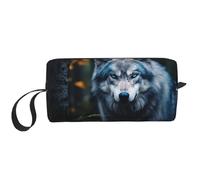 LNNIUK Blue Eyes Wolf1 - Neceser de viaje con cremallera