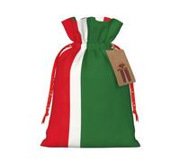 LNNIUK Bolsa de lino de arpillera con estampado de bandera de la República de Chechenia, regalos de fiesta de Navidad, bolsa de regalo para regalos, talla M