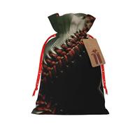 LNNIUK Bolsa de lino de arpillera con estampado de encaje de béisbol Close Up3, regalos de fiesta de Navidad, bolsa de regalo para regalos, talla M