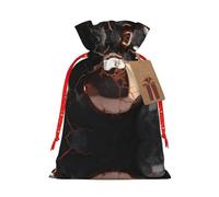 LNNIUK Bolsa de lino de arpillera con estampado de mármol negro y oro rosa 3, regalos de fiesta de Navidad, bolsa de regalo para regalos, talla M