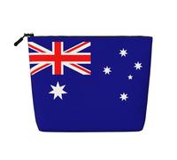 LNNIUK Bolsas de maquillaje con estampado de bandera australiana para bolso, bolsa de cosméticos con cremallera, organizador de maquillaje grande de lona de viaje, Negro -, Talla única