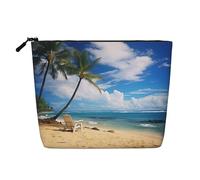 LNNIUK Bolsas de maquillaje con estampado de Hello Hawaii para bolso, bolsa de cosméticos con cremallera, organizador de maquillaje grande de lona de viaje, Negro -, Talla única