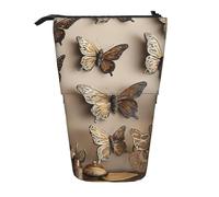 LNNIUK Butterfly Decor 03 Print - Estuche telescópico para lápices, soporte para bolígrafos, organizador retráctil de pie, bolsa de oficina