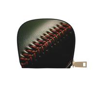 LNNIUK Cartera con cierre de encaje de béisbol con impresión 3 para tarjetas de crédito, funda para tarjetas de visita para hombres y mujeres, tamaño compacto para adultos, Blanco, Talla única