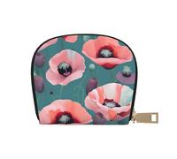 LNNIUK Cartera con estampado de amapolas pastel, tarjetero para tarjetas de crédito, para hombres y mujeres, tamaño compacto para adultos, Blanco, Talla única