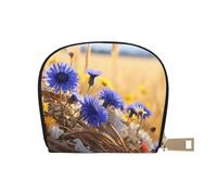 LNNIUK Cartera con estampado de flores silvestres y margaritas de aciano, tarjetero, para hombres y mujeres, tamaño compacto para adultos, Blanco, Talla única