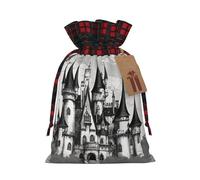 LNNIUK Castle04 - Bolsa de regalo de Navidad reutilizable con cordón para envolver regalos de caramelos