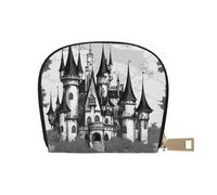 LNNIUK Castle04 - Cartera gótica con estampado de cuento de hadas para hombres y mujeres, tamaño compacto para adultos, Blanco, Talla única