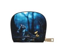 LNNIUK Funda para tarjetas de crédito con estampado de chinchillas y lunas azules para hombres y mujeres, tamaño compacto para adultos, Blanco, Talla única